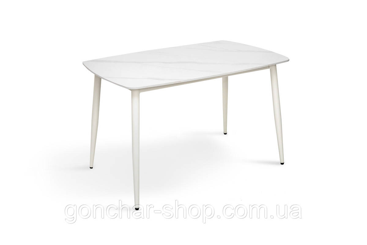 Стіл КИПАРИС 120*80, білий/ білий мармур, фото 1