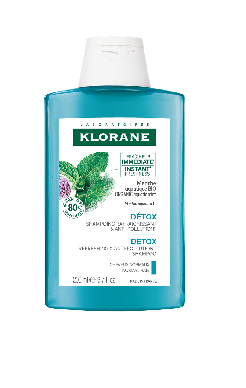 Клоран М'ята шампунь детокс Klorane Shampooing détox à la Menthe aquatique, 200 мл new, фото 1