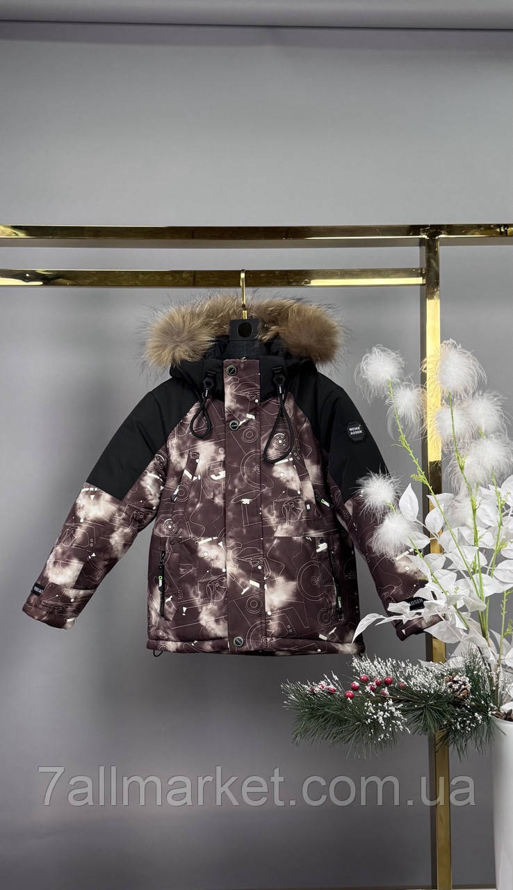 Куртка дитяча зимова з капюшоном на хлопчику 98-122 см (4хв) "DFK" недорого від прямого постачальника, фото 1