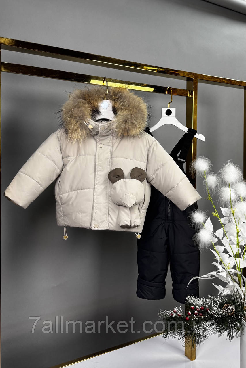 Костюм 2-ка дитячий зимовий із сумкою на дівчинку 80-104 см (3цв) "DFK" недорого від прямого постачальника