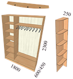 Шафи-купе тридверна 180 см., фото 2