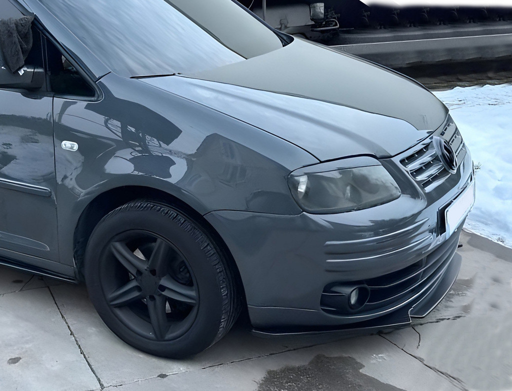 Передня лип накладка Niken Black (ABS) для Volkswagen Caddy 2010-2015 рр, фото 1