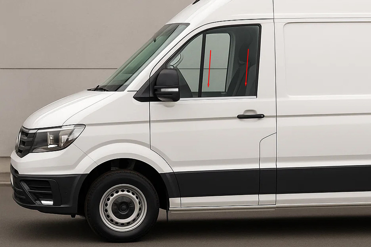 Окантовка вікон (2 шт, нерж.) для Volkswagen Crafter 2016- рр, фото 1