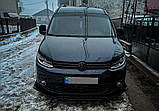 Передня лип накладка Niken Black (ABS) для Volkswagen Caddy 2010-2015 рр, фото 2