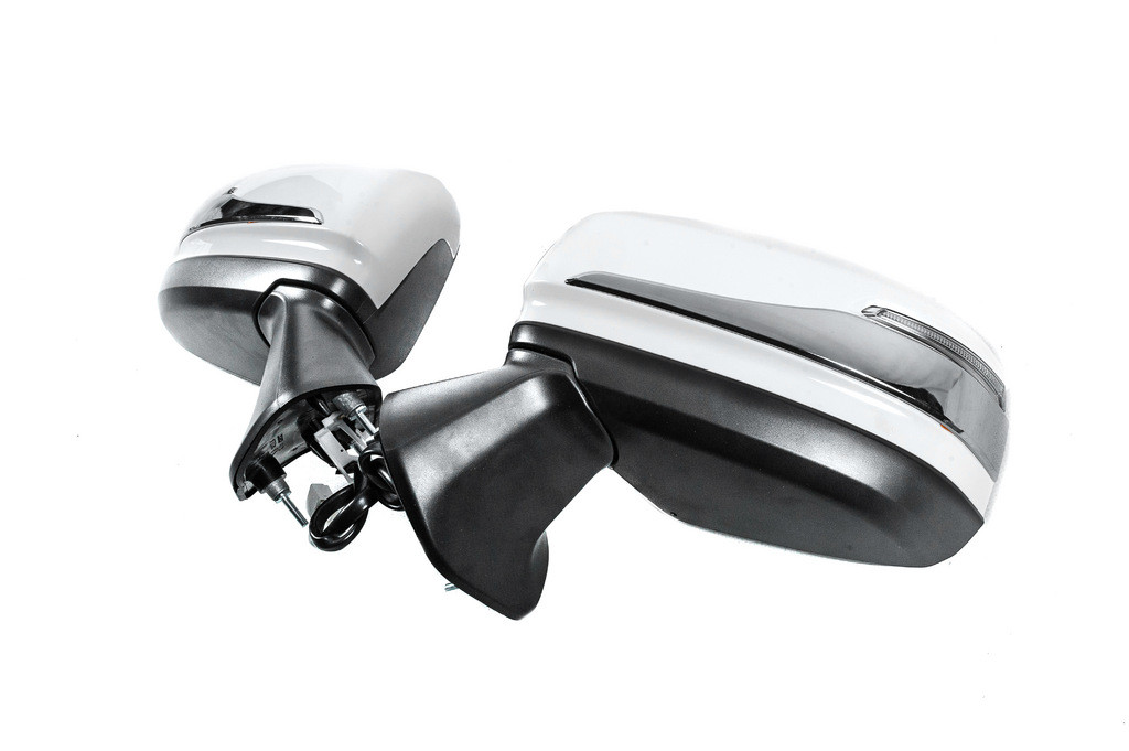 Смужки на дзеркала (2 шт, хром) для Toyota Land Cruiser 300 2021- рр, фото 1