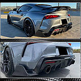 Накладки на задній бампер (Карбон) для Toyota Supra 2019- рр, фото 4