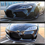 Накладка на передній бампер Lip V1 (Карбон) для Toyota Supra 2019- рр, фото 6