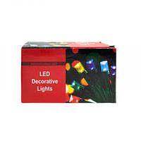 Гірлянда-штора 100 лампочок, довжина дроту 4 метри, 10 гілок, довжина гілки 44 см, від мережі 220 В, біле світло лампочок, у коробці