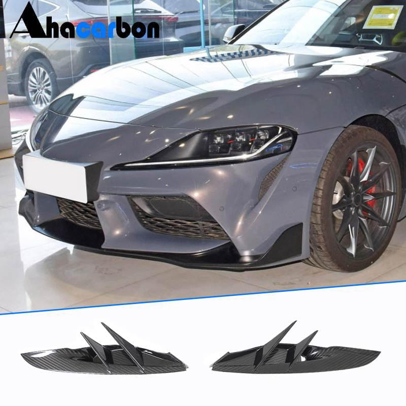 Накладки на передній бампер (Карбон) для Toyota Supra 2019- рр, фото 1