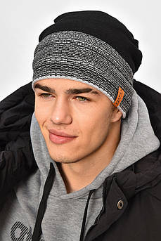 Шапка чоловіча на флісі світло-сірого кольору 208088M