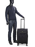 Валіза середня M тканина чорна 69х43х27+5/67л/3.7кг/Worldline 616, фото 10