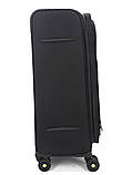 Валіза середня M тканина чорна 69х43х27+5/67л/3.7кг/Worldline 616, фото 5