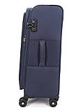 Валіза середня M тканина синя 69х43х27+5/67л/3.7кг/Worldline 616, фото 4