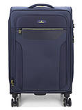 Валіза середня M тканина синя 69х43х27+5/67л/3.7кг/Worldline 616, фото 2