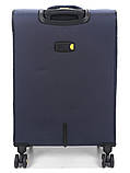 Валіза середня M тканина синя 69х43х27+5/67л/3.7кг/Worldline 616, фото 3