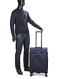 Валіза середня M тканина синя 69х43х27+5/67л/3.7кг/Worldline 616, фото 10