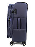Валіза середня M тканина синя 69х43х27+5/67л/3.7кг/Worldline 616, фото 6
