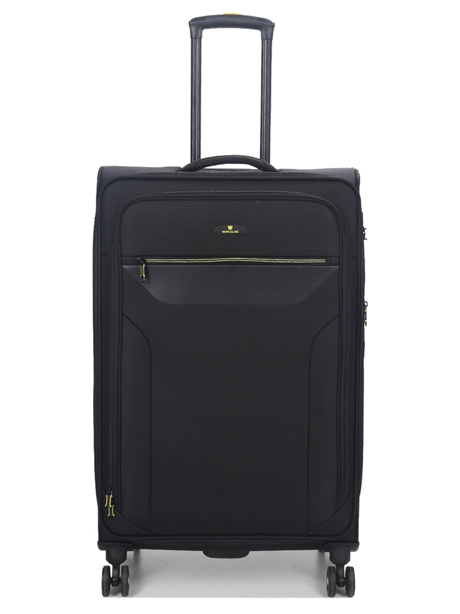 Валіза велика L тканина чорна 79х48х31+5/98л/4.4кг/Worldline 616, фото 1