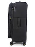 Валіза велика L тканина чорна 79х48х31+5/98л/4.4кг/Worldline 616, фото 6