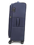 Валіза велика L тканина синя 79х48х31+5/98л/4.4кг/Worldline 616, фото 4