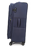 Валіза велика L тканина синя 79х48х31+5/98л/4.4кг/Worldline 616, фото 6
