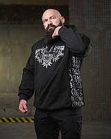 Тепла худі Ghetto Doberman оверсайз трикотаж на флісі з шовкографією зимовий одяг для чоловіків L (8845-vart)