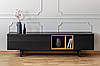 Тумбочка під телевізор довга чорна з натуральним деревом дуб "Т-16" 2000х400х500h мм, фото 2