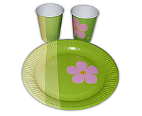 Набір посуду KOZA Style Зелений (квітка) малий (100 предметів)
