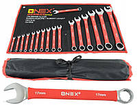 OX-3226 Набір комбінованих гайкових ключів 6-32 мм, 17 шт, Cr-V, прогумовані ручки в чохлі