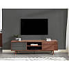 Тумбочка під телевізор довга чорна з натуральним деревом дуб "Т-16" 2000х400х500h мм, фото 3