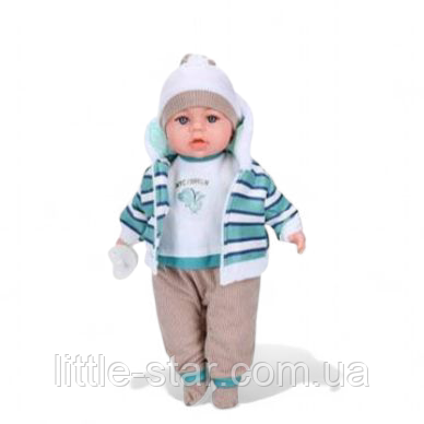 Лялька-пупс м'яконабивна Мій малюк 4014, 45 см, соска, вірш, пісня, укр