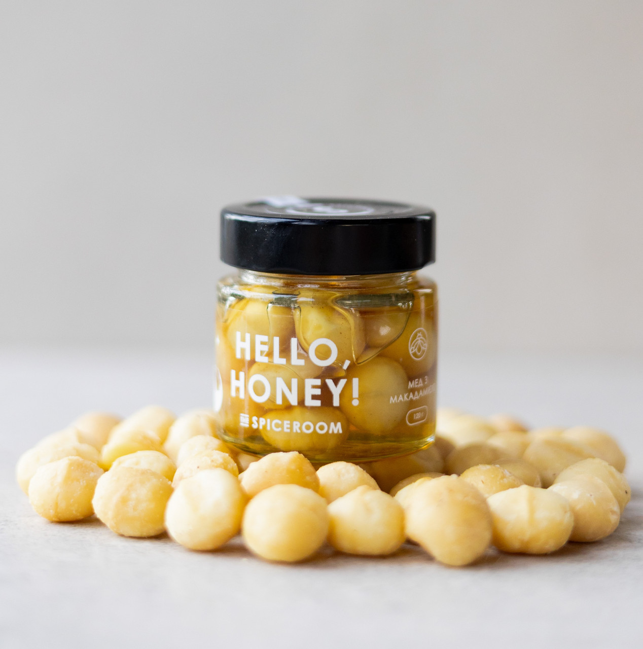 Мед з макадамією 120 г / скло, фото 1