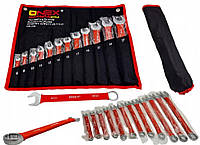 OX-228 Набір комбінованих гайкових ключів 6 27 мм, 12 шт, Cr-V, з гумовими ручками у тканинному чохлі