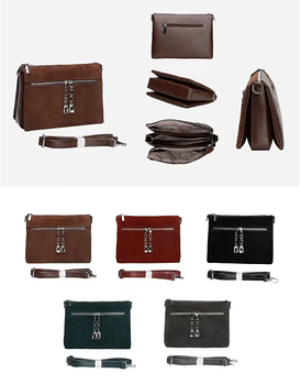 Сумка жіноча замшева крос-боді на три відділення 24*18 см зі штучної шкіри в різних кольорах Sasha