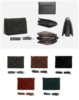 Сумка жіноча замшева крос-боді на три відділення 24*18 см зі штучної шкіри в різних кольорах Sasha