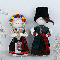 Пара ляльок Козак та Козачка Берегиня любові та злагоди у бордовому вбранні 20 см Гранд Презент 020 КБ-2