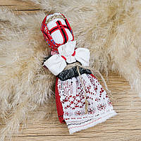 Лялька мотанка міні у червоній хусточці 14 см Гранд Презент 014 ХЧ-2