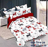 Фланелева новорічна постільна білизна євро розмір/Комплект постільної білизни/постільна білизна, фото 6