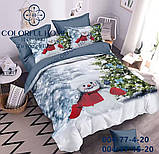 Фланелева новорічна постільна білизна євро розмір/Комплект постільної білизни/постільна білизна, фото 7