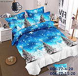 Фланелева новорічна постільна білизна євро розмір/Комплект постільної білизни/постільна білизна, фото 5