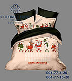 Фланелева новорічна постільна білизна євро розмір/Комплект постільної білизни/постільна білизна, фото 9