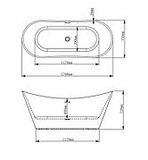 Ванна VBI MARMOLADA BLACK 170 x 75 окремостояча