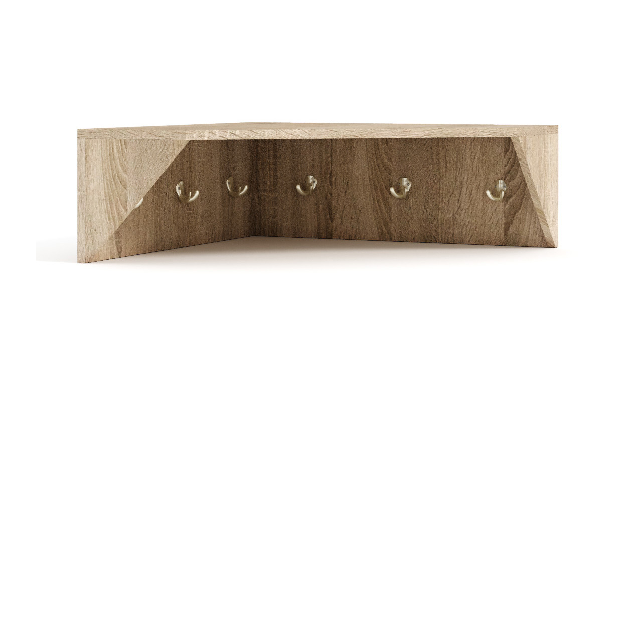 Сучасна маленька кутова вішалка настінна 60х60 см для верхнього одягу в передпокій коридор МВ-09 Київський Стандарт, фото 1