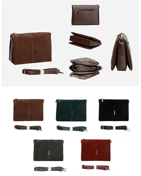 Сумка жіноча замшева крос-боді на три відділення 26*20 см зі штучної шкіри в різних кольорах Sasha