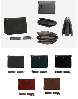 Сумка жіноча замшева крос-боді на три відділення 26*20 см зі штучної шкіри в різних кольорах Sasha