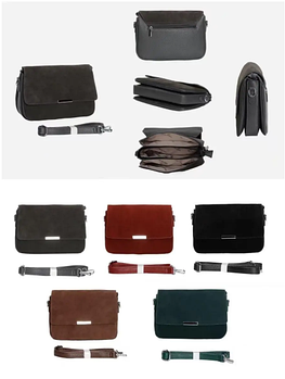 Сумка жіноча замшева крос-боді з клапаном на три відділення 27*19 см зі штучної шкіри в різних кольорах Sasha