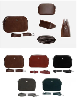 Сумка жіноча замшева крос-боді на три відділення 24*17 см зі штучної шкіри в різних кольорах Sasha