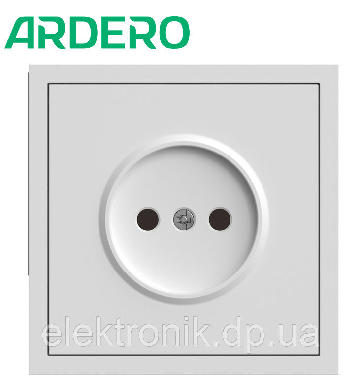 Розетка без заземлення Soft ER111-W ARDERO білий/чорний/бетон