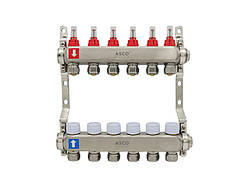 Колекторна група з витратомірами ASCO, нерж. SS304 1"х16*2.0, 6 виходів ASMG-11.11-016