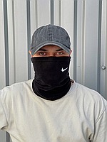 Теплый бафф Nike, зимний черный баф найк, флисовый спортивный мужской nike бафф, теплый бафф